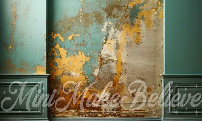 Kate Fine Art Dualtone Wall Trim Moulding Copper Teal Marble Backdrop Designed by Mini MakeBelieve - Kate Backdrop AU