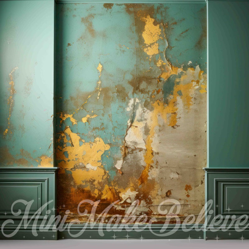 Kate Fine Art Dualtone Wall Trim Moulding Copper Teal Marble Backdrop Designed by Mini MakeBelieve - Kate Backdrop AU