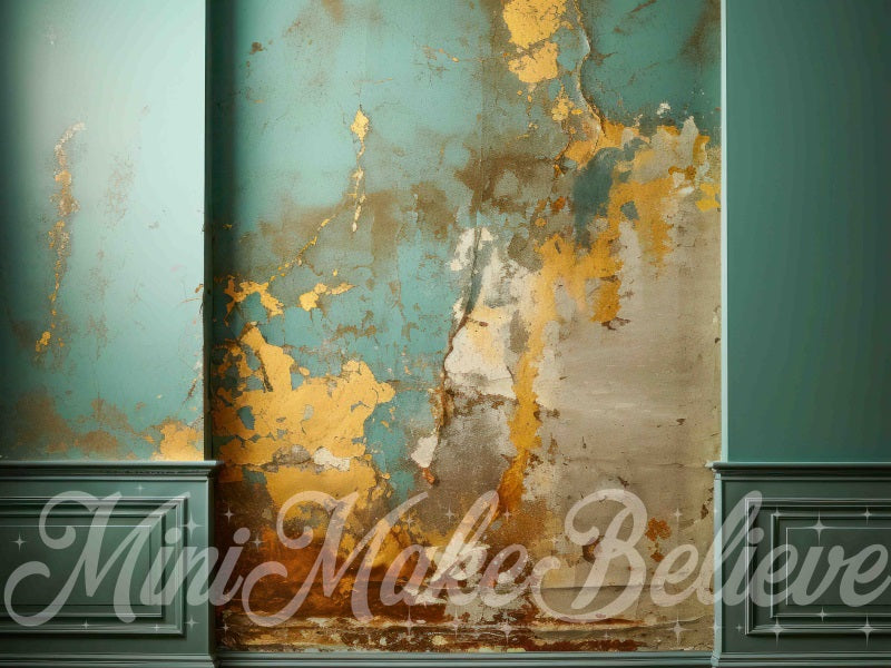 Kate Fine Art Dualtone Wall Trim Moulding Copper Teal Marble Backdrop Designed by Mini MakeBelieve - Kate Backdrop AU