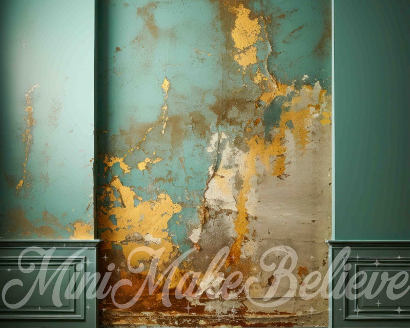 Kate Fine Art Dualtone Wall Trim Moulding Copper Teal Marble Backdrop Designed by Mini MakeBelieve - Kate Backdrop AU