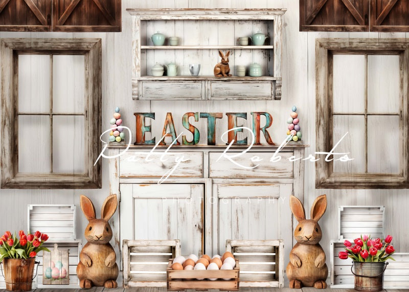 Kate Rustic Easter Rabbits Backdrop Designed by Patty Robertss