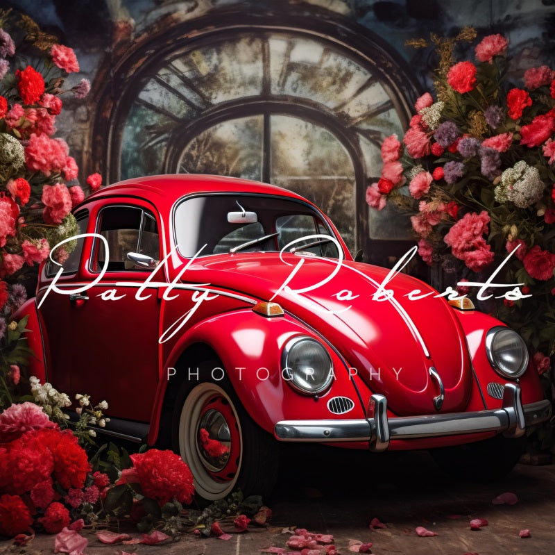 Kate Valentine's Day Red Car Backdrop Designed by Patty Robertss - Kate Backdrop AU
