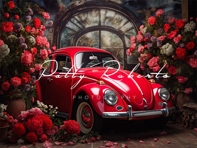 Kate Valentine's Day Red Car Backdrop Designed by Patty Robertss - Kate Backdrop AU