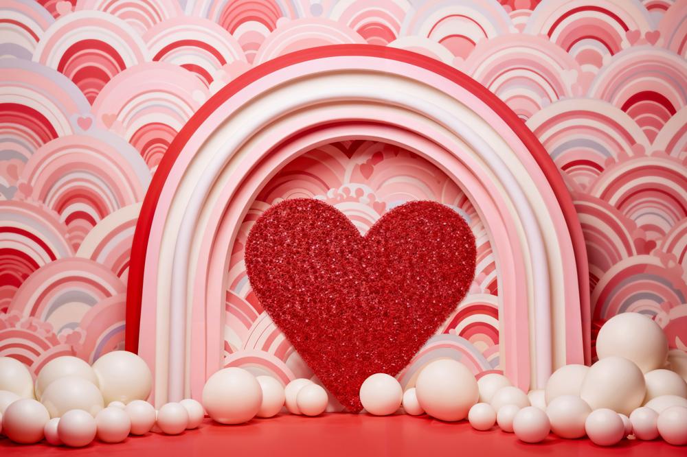 Kate Pink Valentine's Day Love Balloons Backdrop Designed by Emetselch