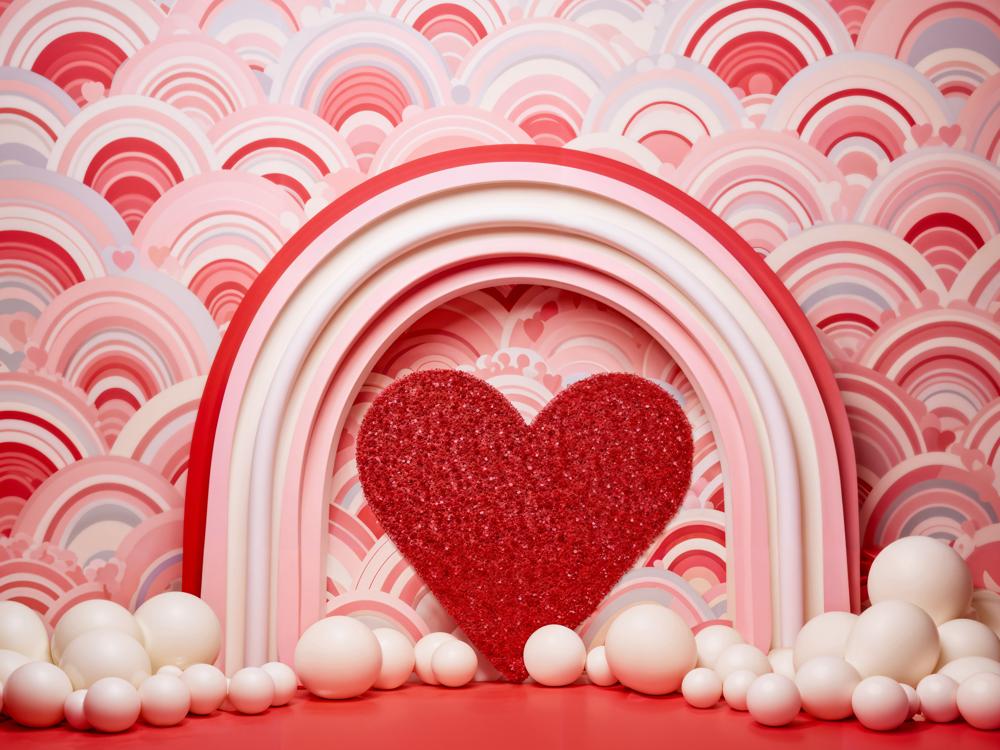 Kate Pink Valentine's Day Love Balloons Backdrop Designed by Emetselch