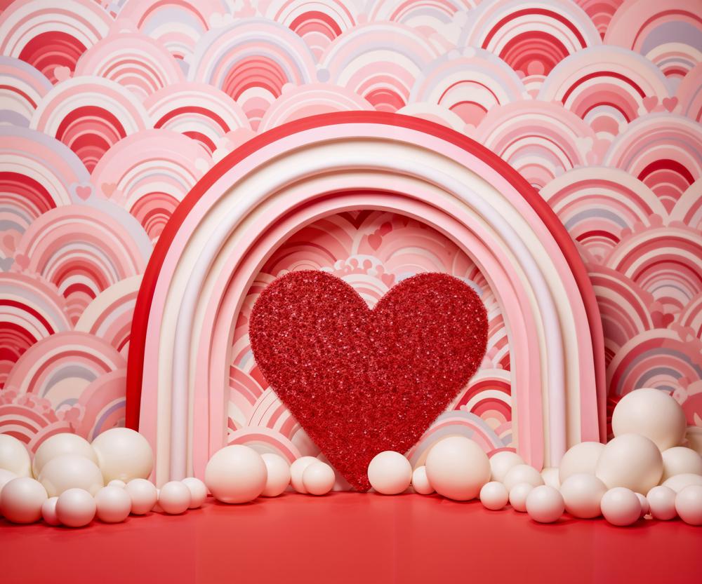 Kate Pink Valentine's Day Love Balloons Backdrop Designed by Emetselch - Kate Backdrop AU