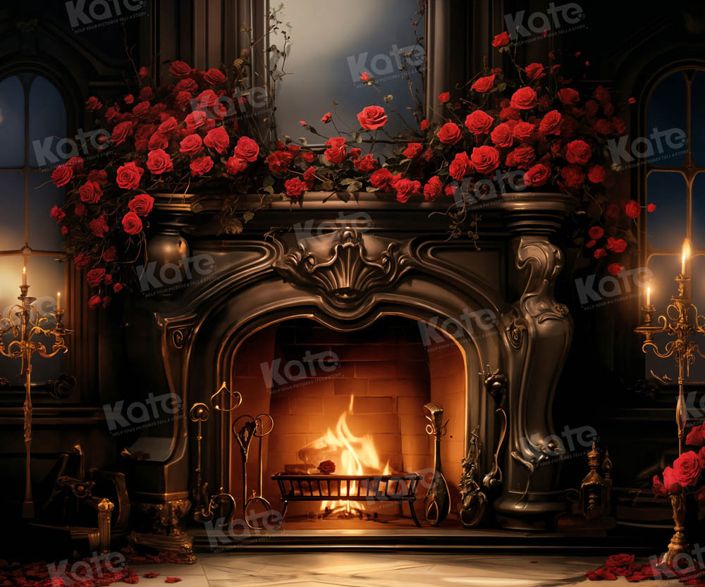Kate Valentine Rose Metal Stove Backdrop Designed by Emetselch - Kate Backdrop AU