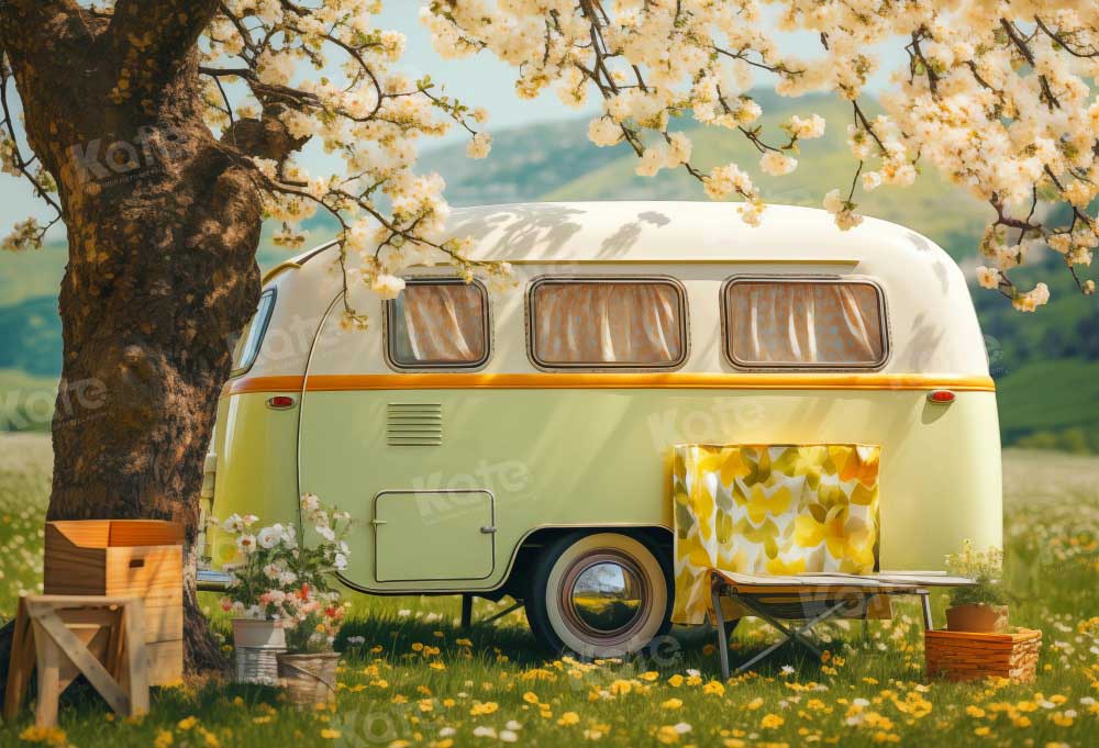 Kate Spring Outdoor Wildflower Car Backdrop Designed by Emetselch - Kate Backdrop AU