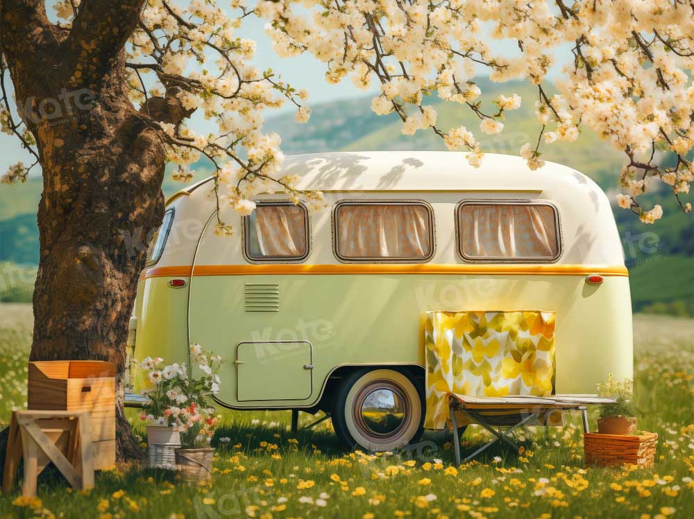 Kate Spring Outdoor Wildflower Car Backdrop Designed by Emetselch - Kate Backdrop AU
