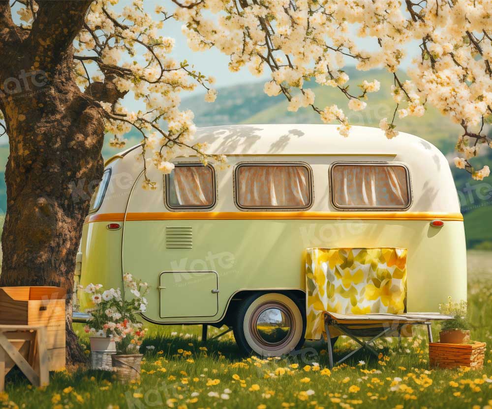 Kate Spring Outdoor Wildflower Car Backdrop Designed by Emetselch - Kate Backdrop AU