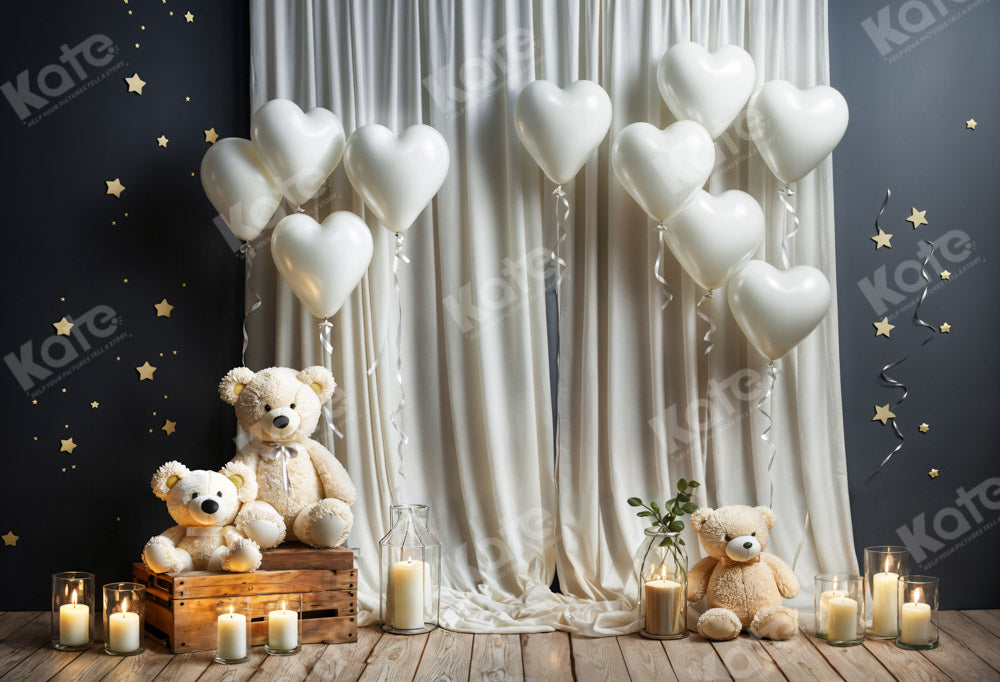 Kate White Balloon Wedding Bear Backdrop Designed by Chain Photography