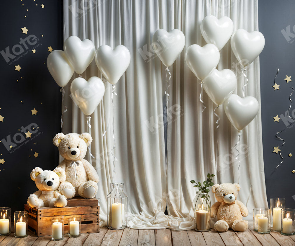 Kate White Balloon Wedding Bear Backdrop Designed by Chain Photography
