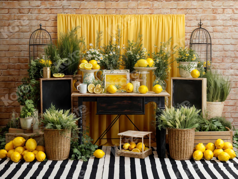 Kate Green Plant Yellow Lemon Room Backdrop Designed by Chain Photography