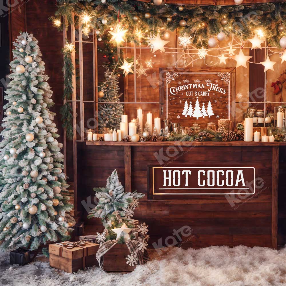 Kate Christmas Hot Cocoa Candle Backdrop Designed by Chain Photography - Kate Backdrop AU