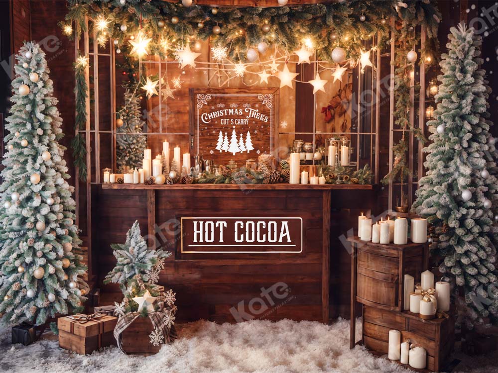 Kate Christmas Hot Cocoa Candle Backdrop Designed by Chain Photography