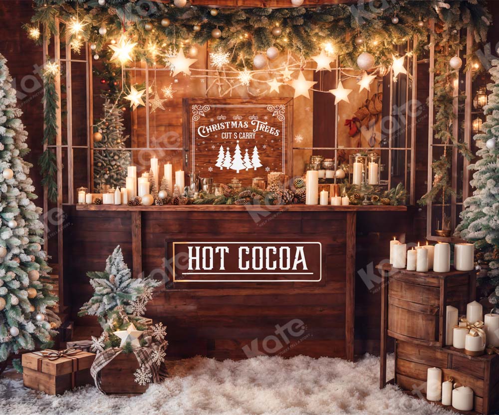 Kate Christmas Hot Cocoa Candle Backdrop Designed by Chain Photography - Kate Backdrop AU