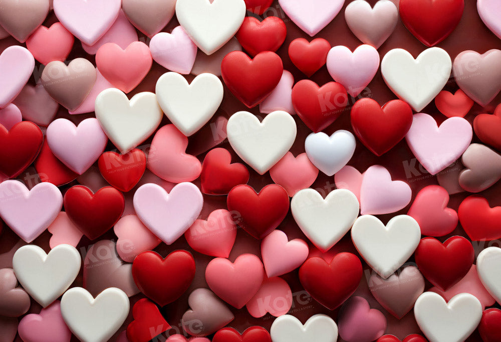 Kate Valentine's Day Pink Heart Backdrop Designed by Chain Photography - Kate Backdrop AU