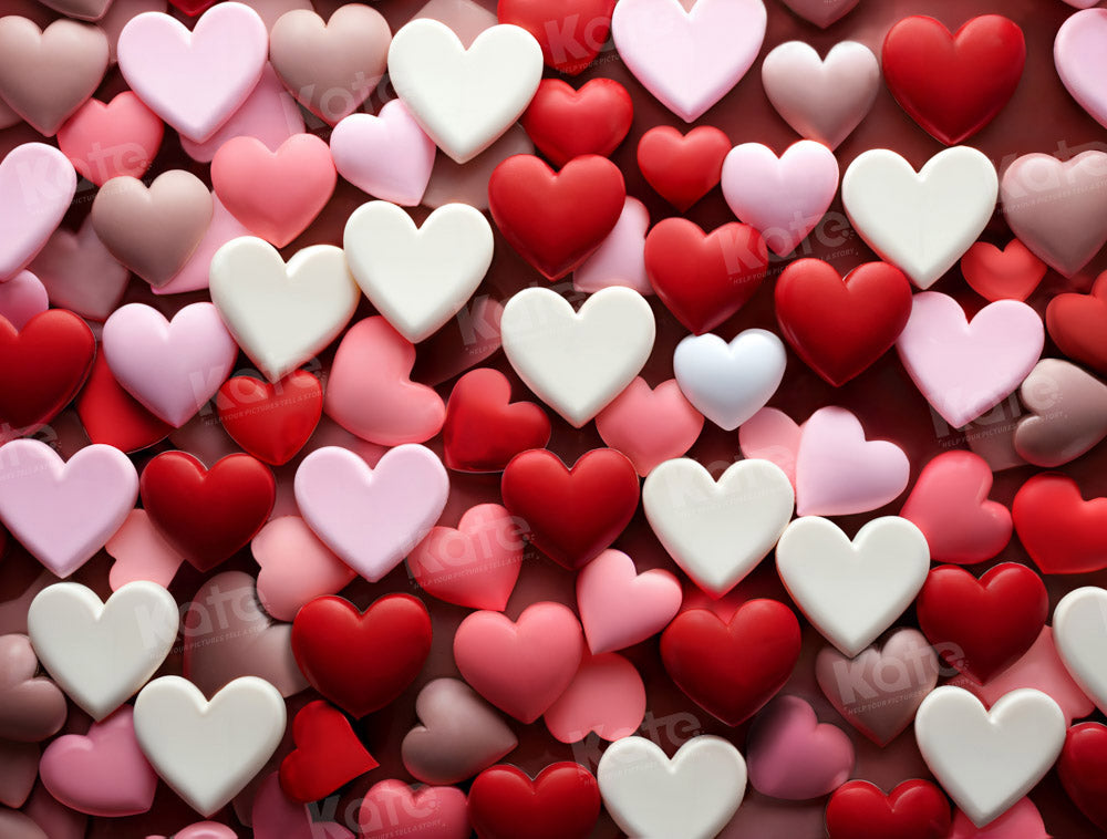 Kate Valentine's Day Pink Heart Backdrop Designed by Chain Photography - Kate Backdrop AU