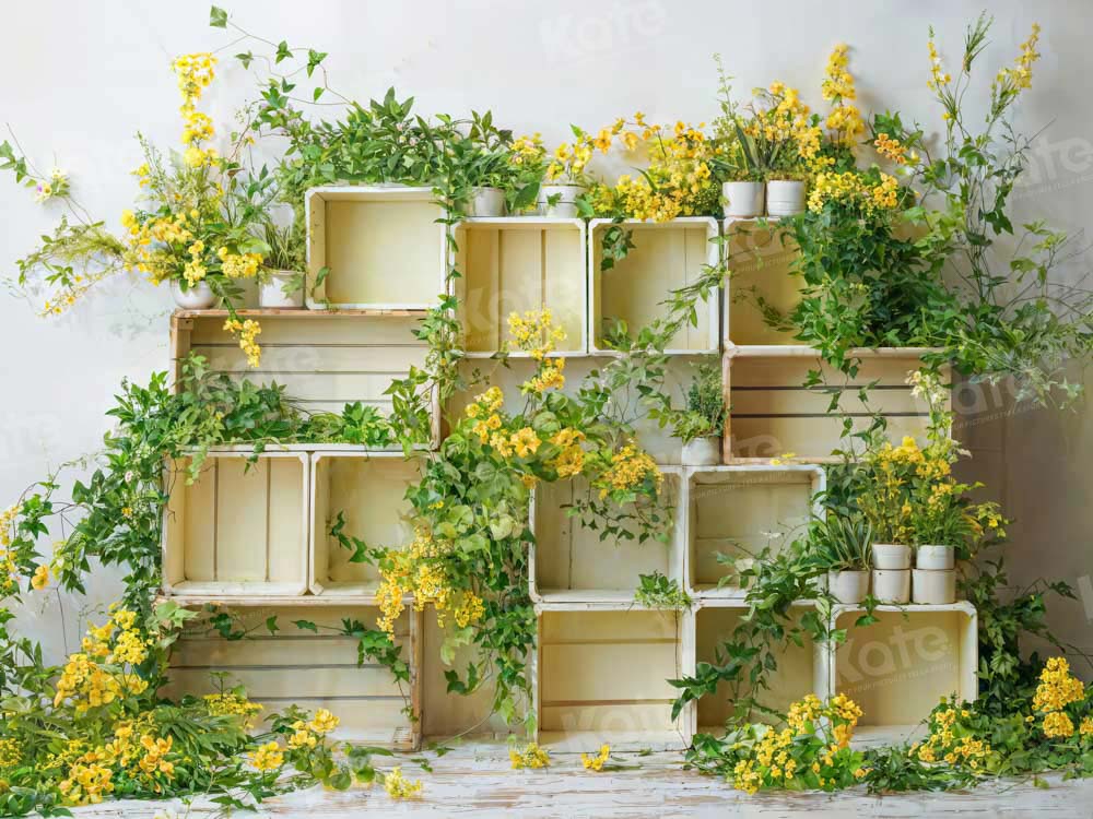 Kate Spring Yellow Flower Cabinet Backdrop Designed by Chain Photography - Kate Backdrop AU