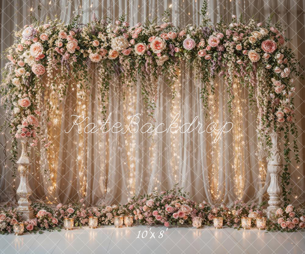 Kate Flower Light String Curtain Backdrop Designed by Chain Photography