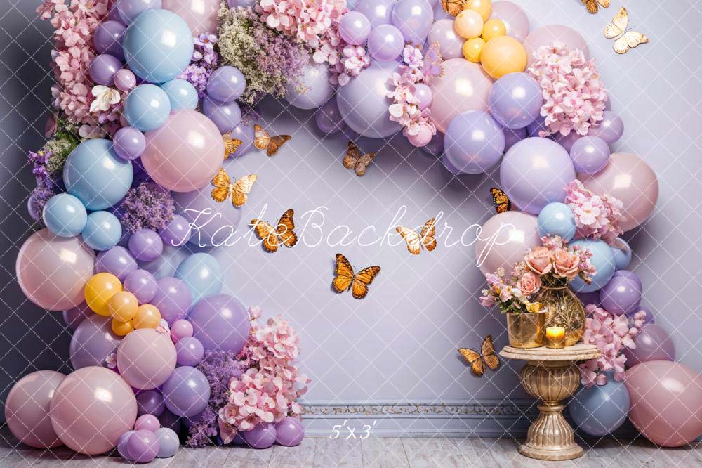 Kate Colorful Balloon Butterfly Wall Backdrop Designed by Chain Photography
