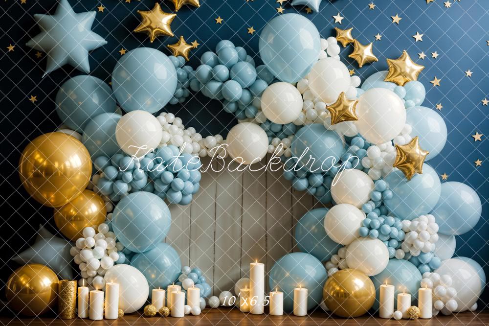 Kate Birthday Candle Blue Balloon Wall Backdrop Designed by Chain Photography - Kate Backdrop AU