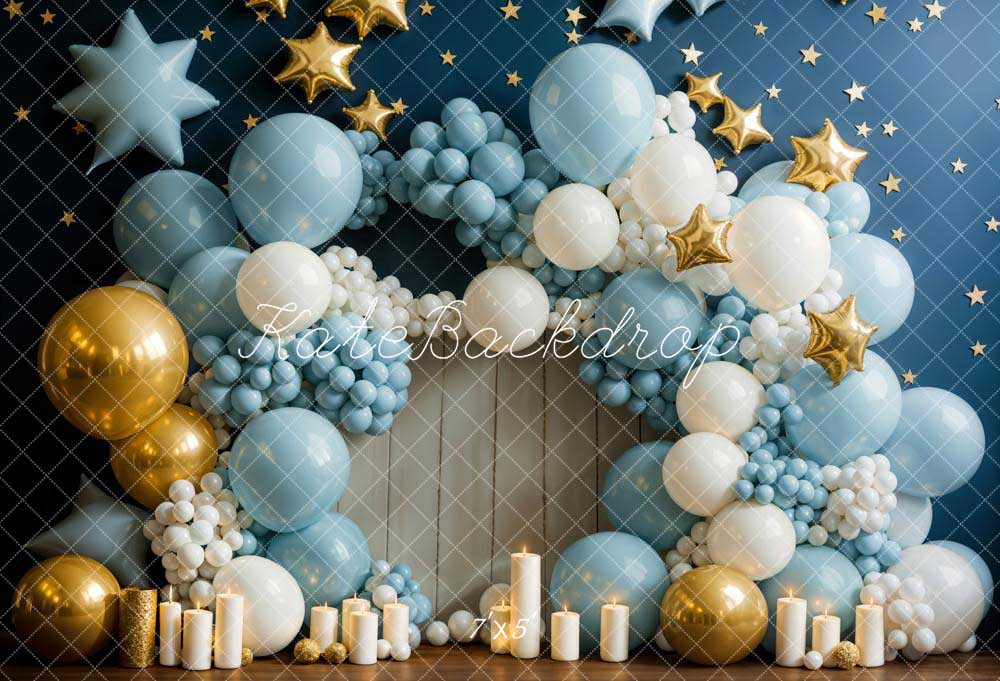 Kate Birthday Candle Blue Balloon Wall Backdrop Designed by Chain Photography - Kate Backdrop AU