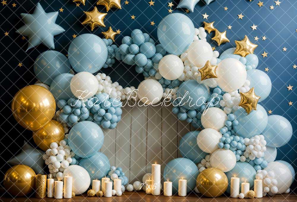 Kate Birthday Candle Blue Balloon Wall Backdrop Designed by Chain Photography