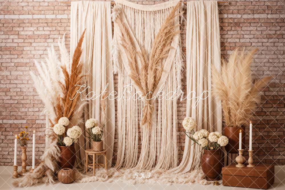 Kate Boho Candle Reed Curtains Backdrop Designed by Chain Photography - Kate Backdrop AU