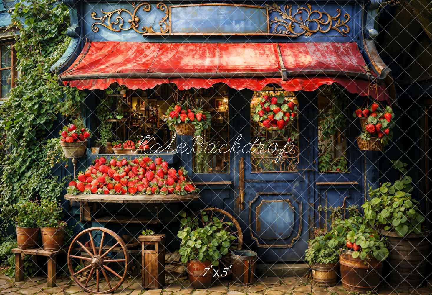 Kate Green Strawberry House Backdrop Designed by Emetselch - Kate Backdrop AU