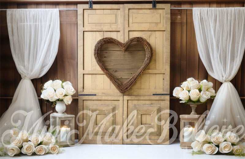 Kate Interior Barn Heart Curtain Backdrop Designed by Mini MakeBelieve