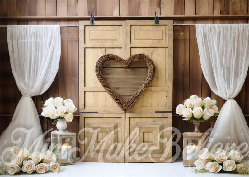Kate Interior Barn Heart Curtain Backdrop Designed by Mini MakeBelieve