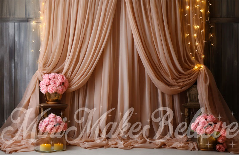 Kate Pink Curtain Backdrop Designed by Mini MakeBelieve