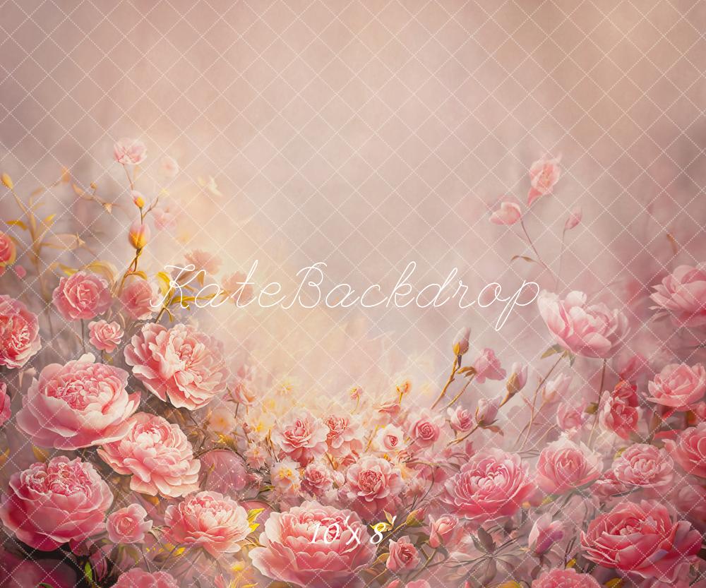 Kate Pink Flowers Fine Art Portrait Backdrop Designed by GQ