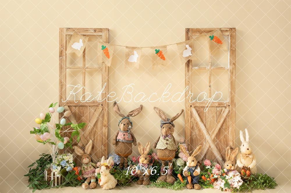 Kate Spring Easter Peter Rabbit Wooden Door Backdrop Designed by Emetselch