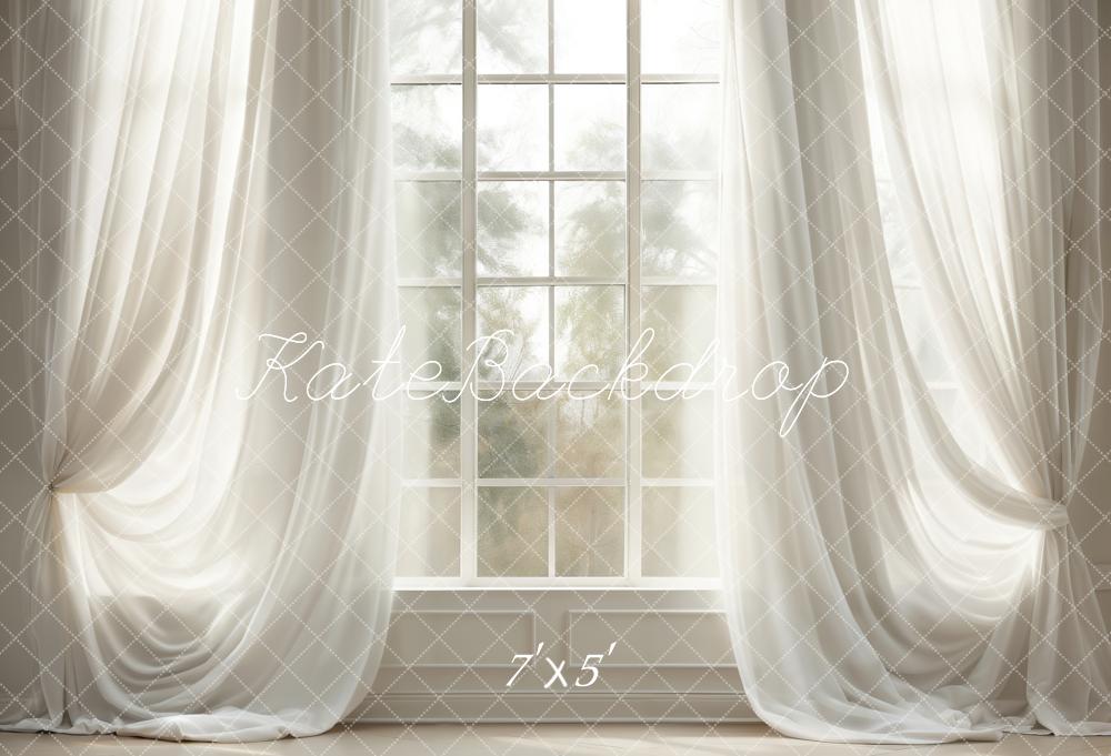 Kate Spring White Curtains Windows Backdrop Designed by Chain Photography