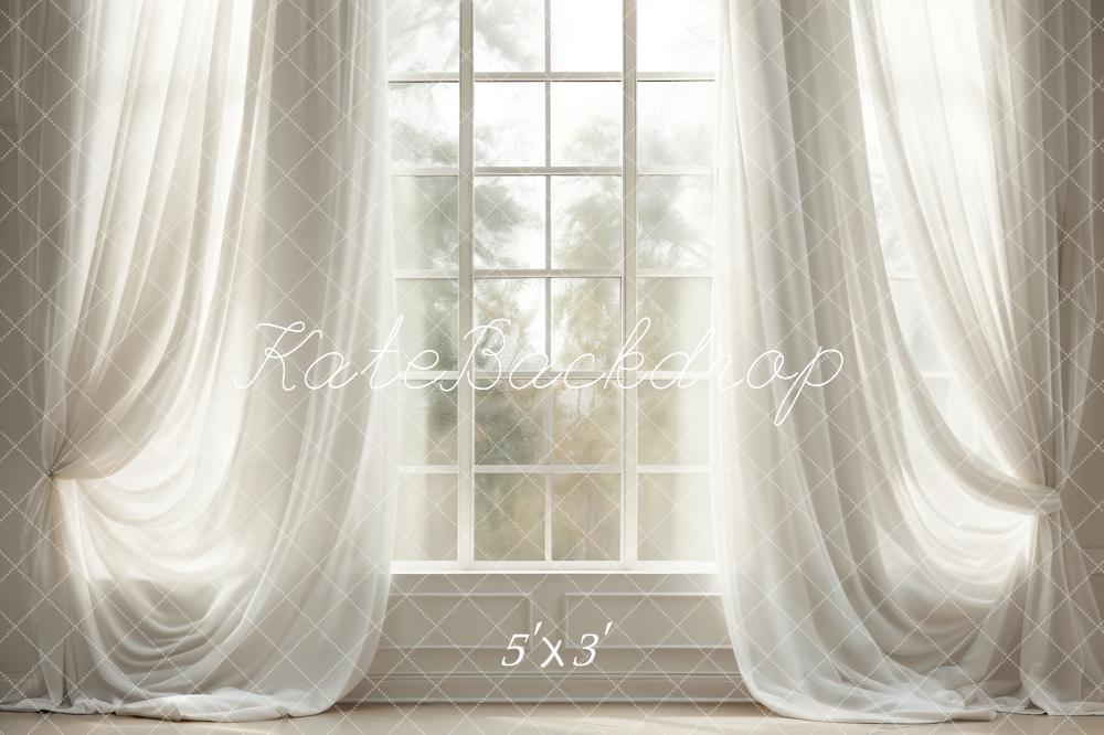 Kate Spring White Curtains Windows Backdrop Designed by Chain Photography