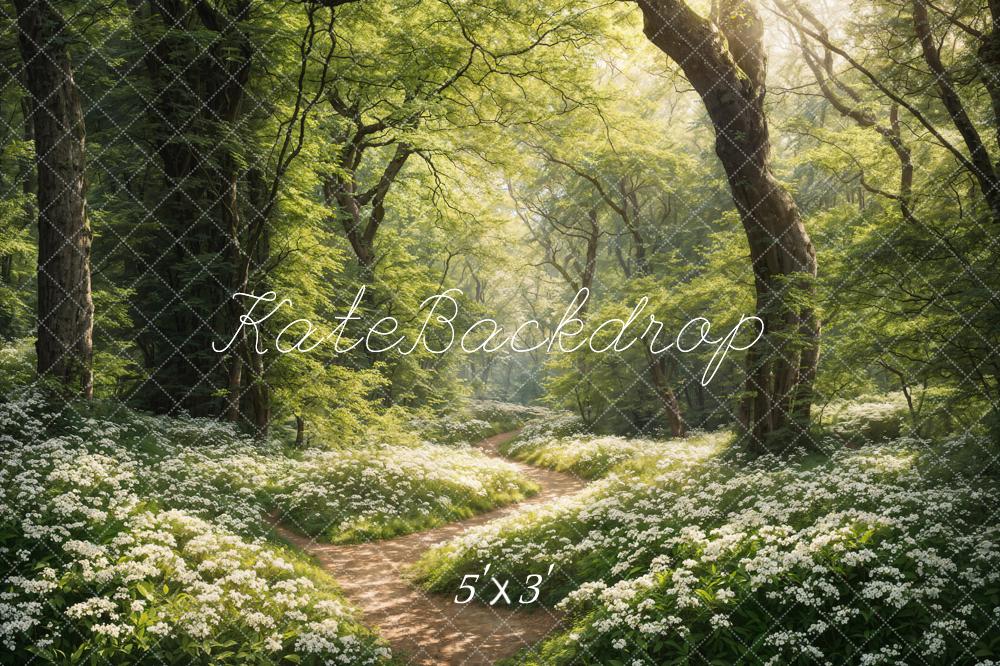 Kate Spring Green Forest Path Backdrop Designed by Chain Photography