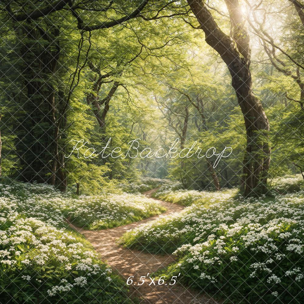 Kate Spring Green Forest Path Backdrop Designed by Chain Photography