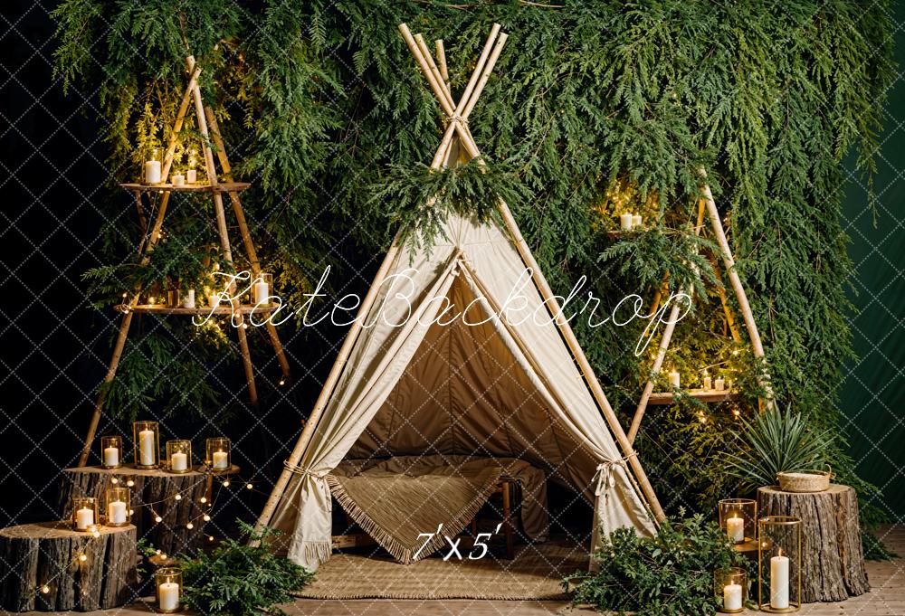 Kate Spring Green Candle Tent Backdrop Designed by Emetselch - Kate Backdrop AU