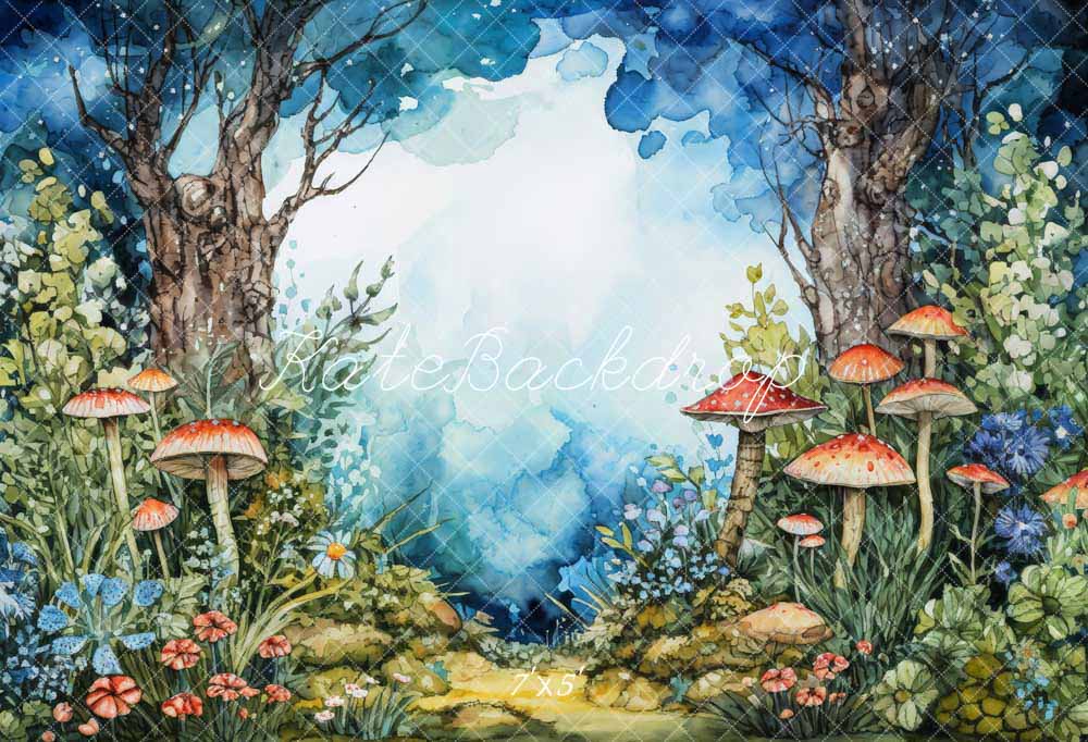 Kate Oil Painting Style Mushroom Forest Backdrop Designed by Chain Photography
