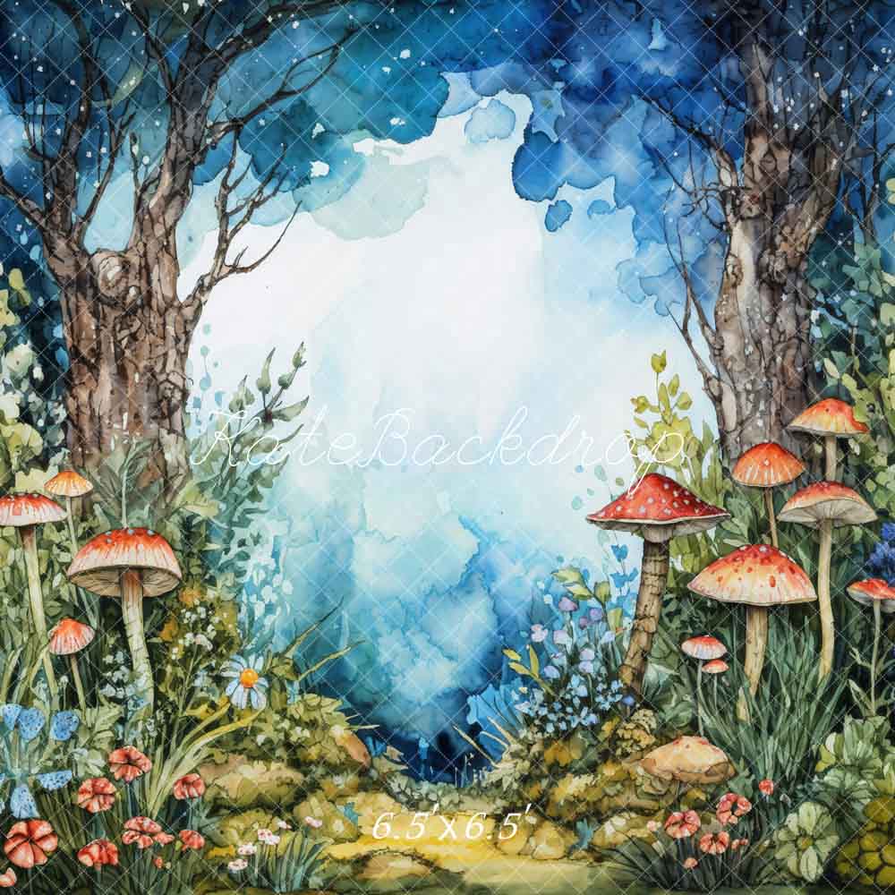 Kate Oil Painting Style Mushroom Forest Backdrop Designed by Chain Photography