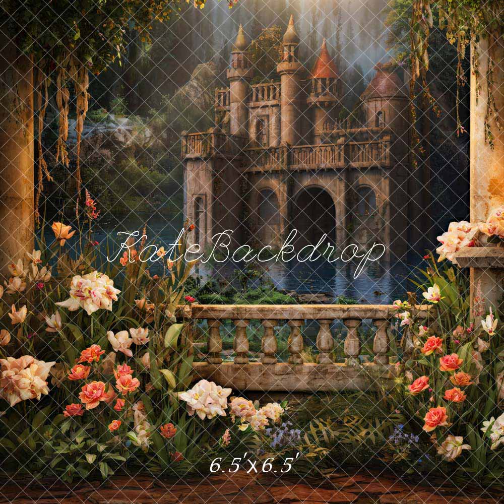 Kate Flower Pond Retro Castle Backdrop Designed by Chain Photography - Kate Backdrop AU
