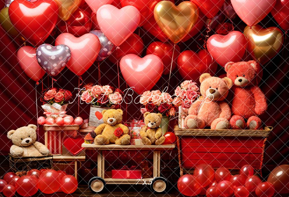 Kate Valentine's Day Bear Backdrop Designed by Emetselch - Kate Backdrop AU