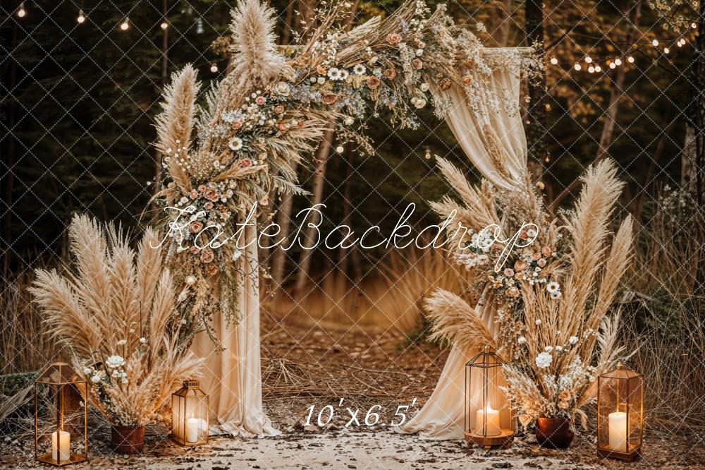 Kate Boho Reed Outdoor Grass Backdrop Designed by Emetselch
