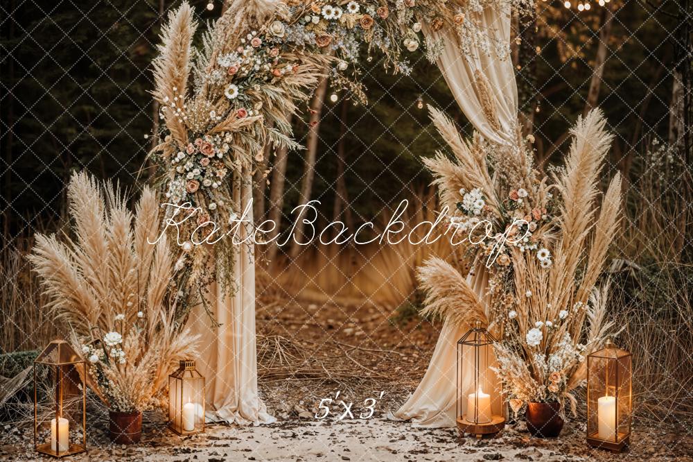 Kate Boho Reed Outdoor Grass Backdrop Designed by Emetselch