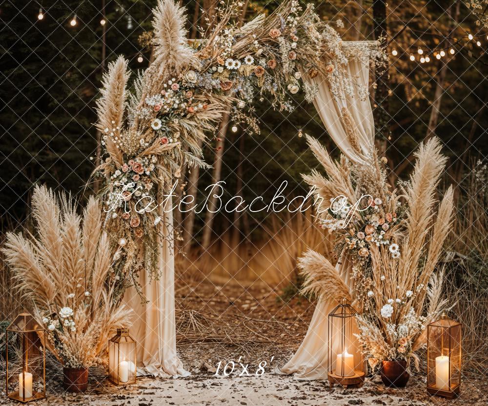 Kate Boho Reed Outdoor Grass Backdrop Designed by Emetselch