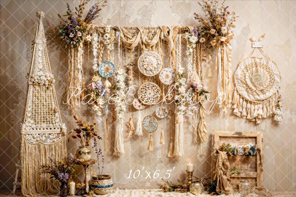 Kate Boho Wall Hanging Flowers Backdrop Designed by Emetselch - Kate Backdrop AU