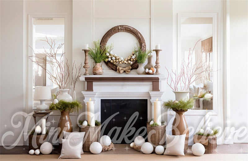 Kate Natural Easter Wall Fireplace Backdrop Designed by Mini MakeBelieve - Kate Backdrop AU