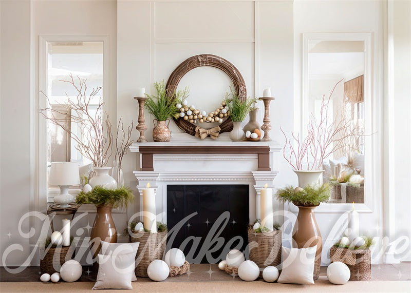 Kate Natural Easter Wall Fireplace Backdrop Designed by Mini MakeBelieve - Kate Backdrop AU